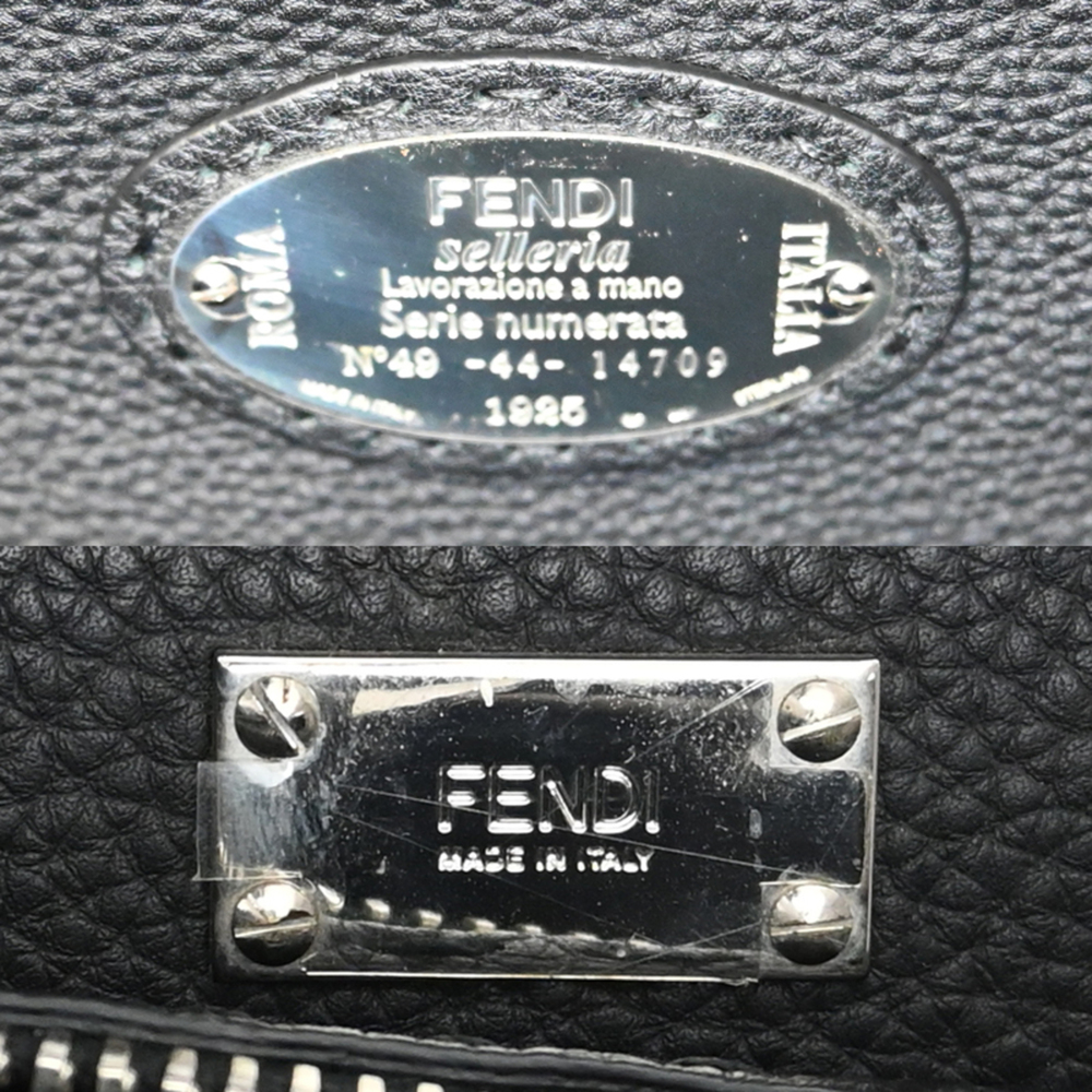 Fendi Peekaboo Selleria Women's/Men's 2-Way/3-Way Bag 7VA388 Leather Black - Picture 8 of 10